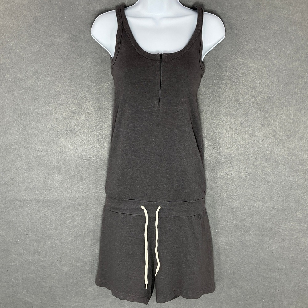 Monrow Romper Tank Dress Drawstring Waist Casual Comfy Athleisure Size M